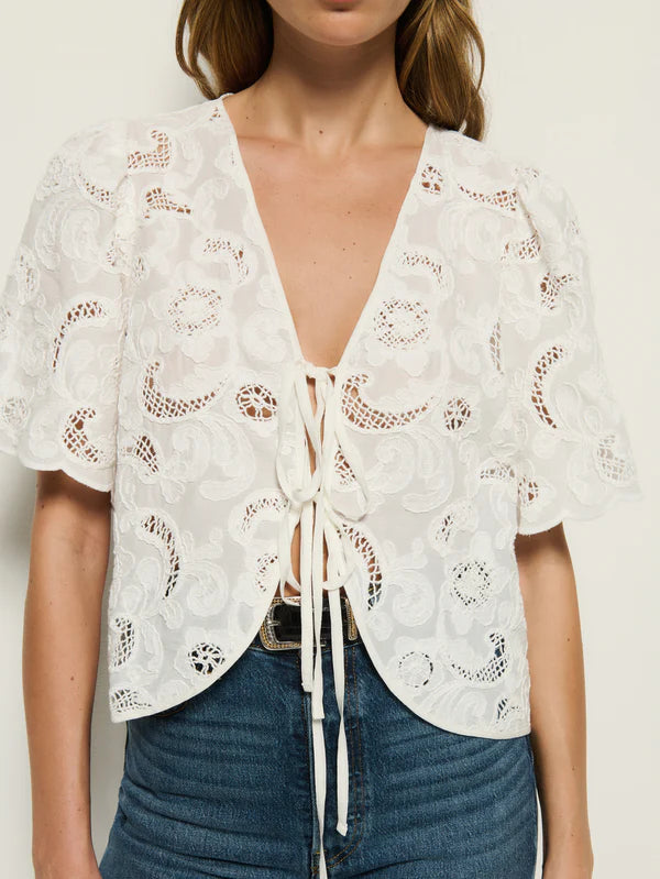 Nation Ltd Rosalyn Tie Top White