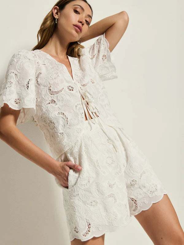 Nation Ltd Rosalyn Tie Top White