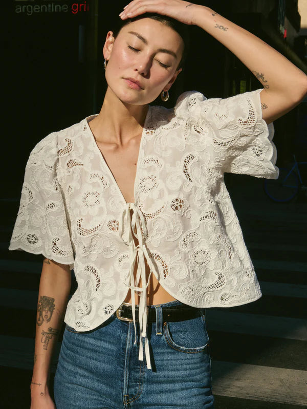 Nation Ltd Rosalyn Tie Top White