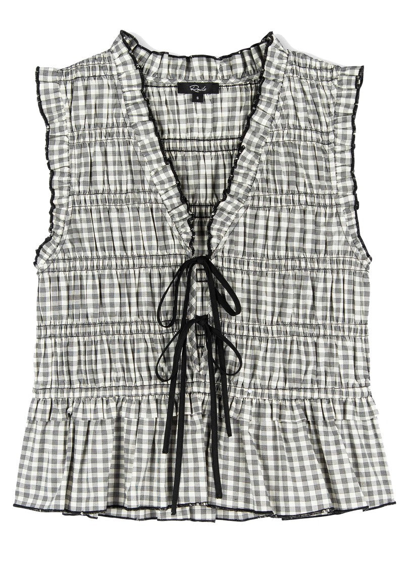 Rails Martine Top - Ivory Jet Gingham