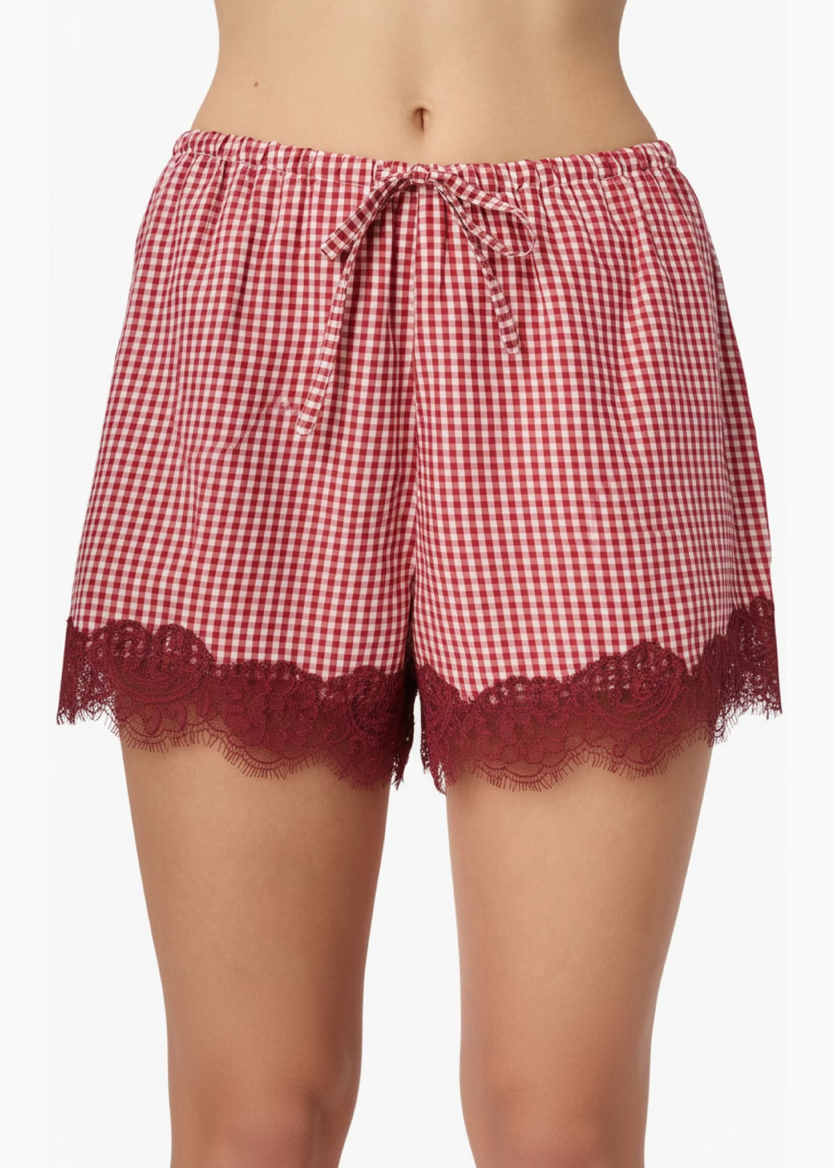 Cami NYC CASSANDRA MID RISE SILK COTTON SHORT BERRY GINGHAM