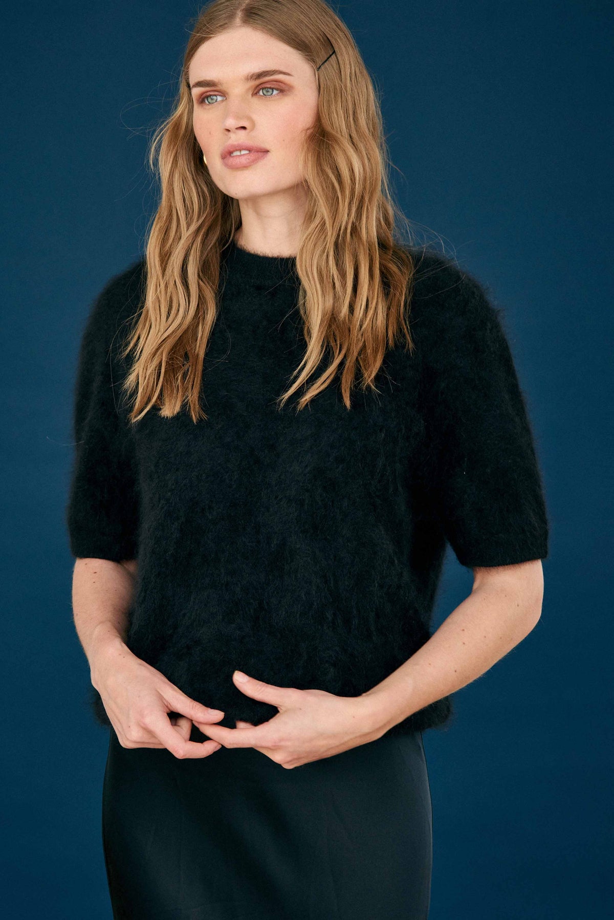 Jumper1234 Cashmere Oversized Brushed T-shirt in Black