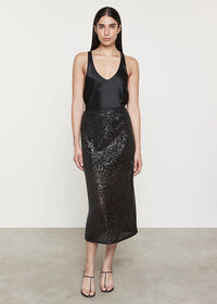 Enza Costa SEQUIN SKIRT Black