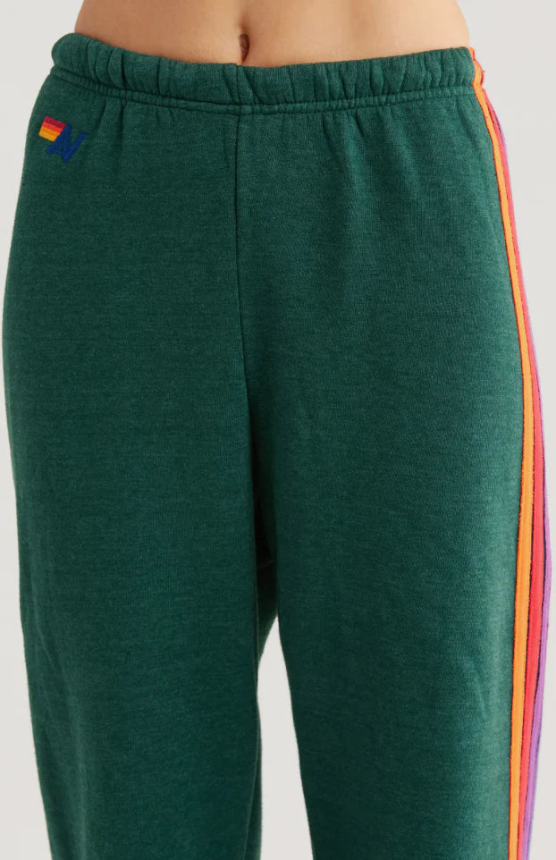 Aviator Nation 5 Stripe Sweatpants | Forest, Purple, & Orange