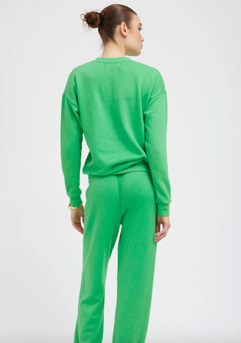SPRWMN BRIGHT GREEN HEART SWEATSHIRT