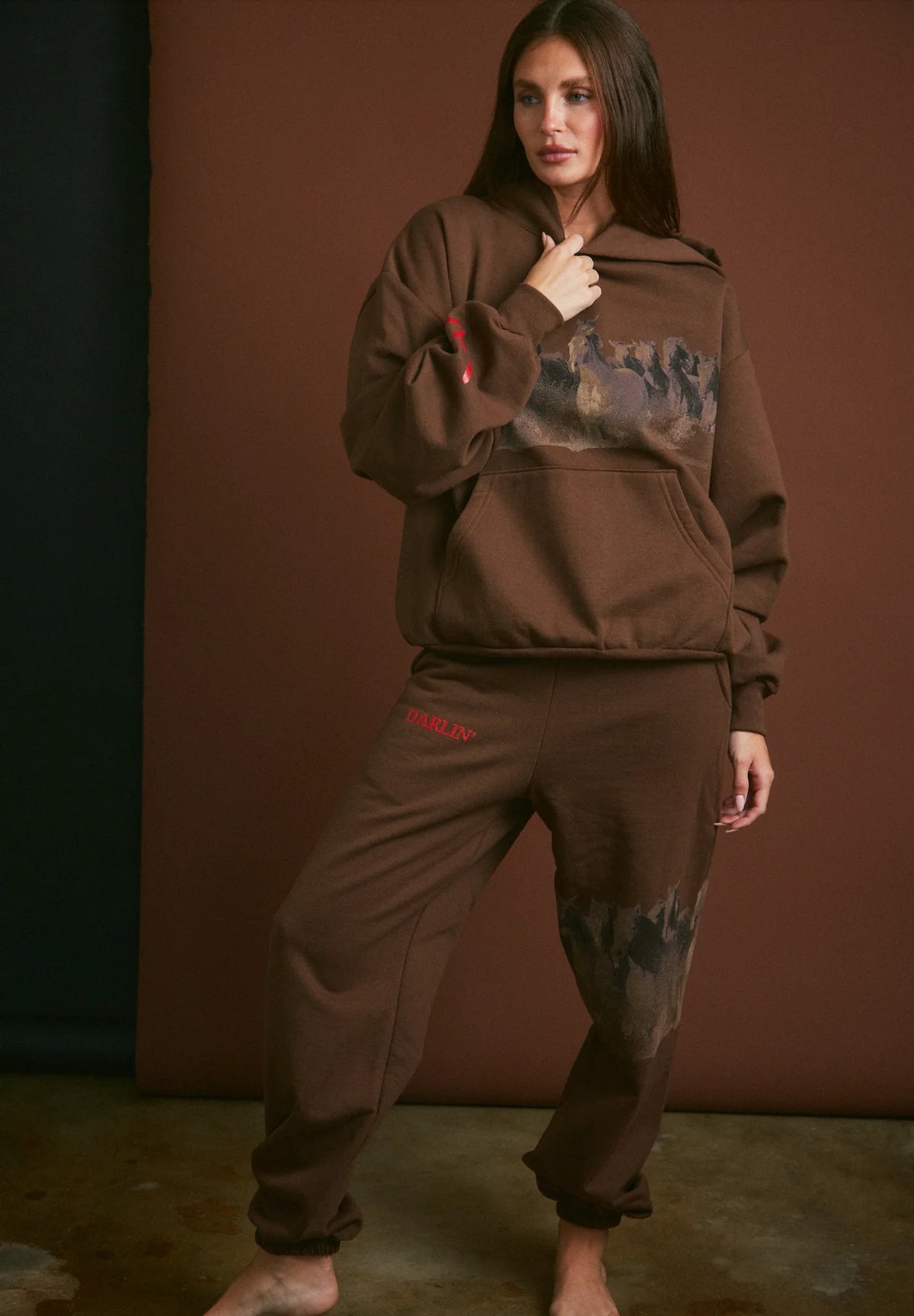 Darlin' WILD HORSE SWEATPANTS - TOBACCO