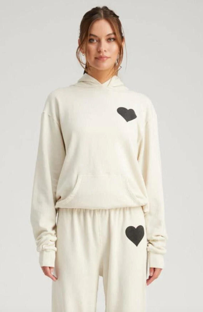 SPRWMN VINTAGE WHITE HEART HOODIE