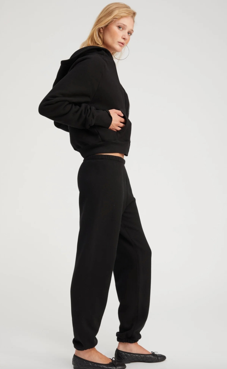 SPRWMN BLACK COTTON MINI LOGO SWEATPANTS
