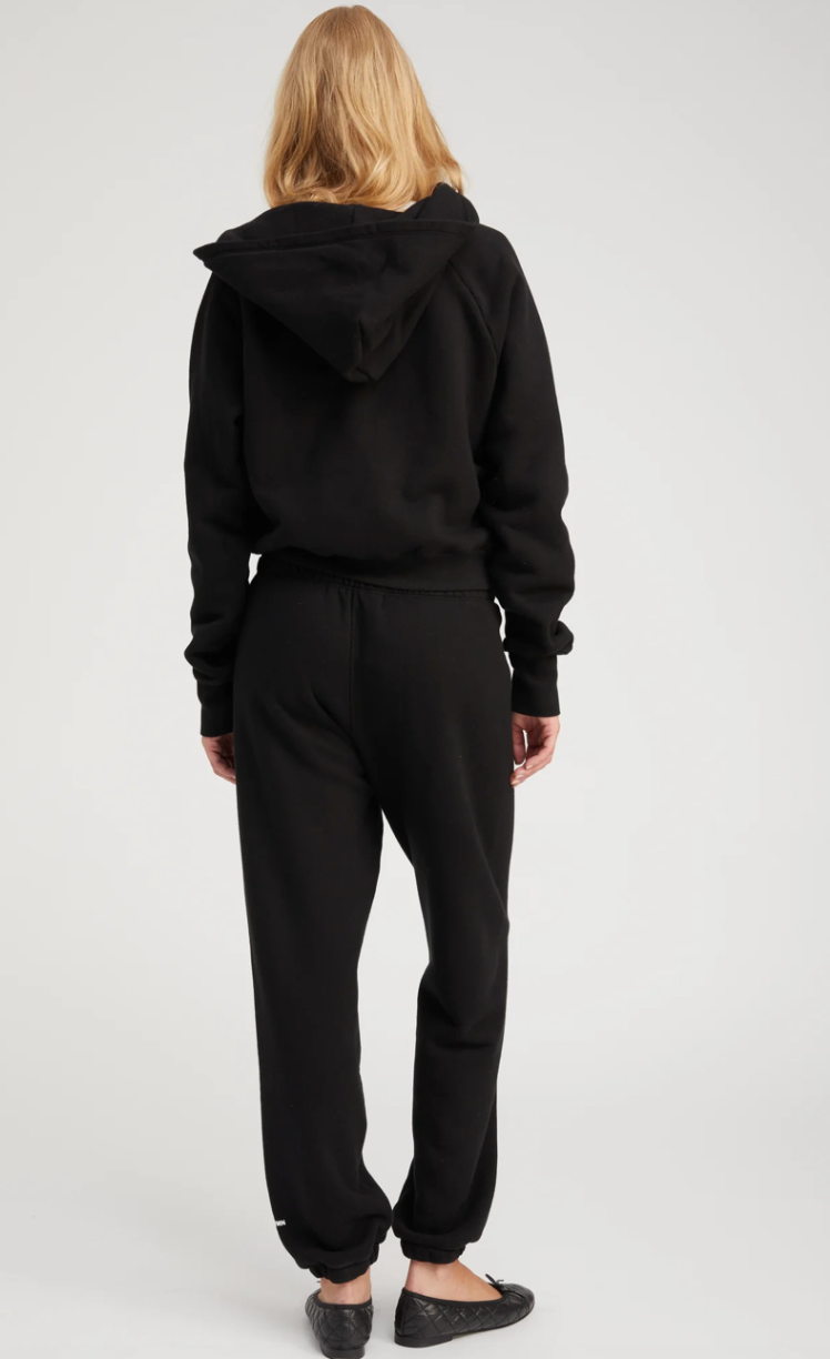 SPRWMN BLACK COTTON MINI LOGO SWEATPANTS