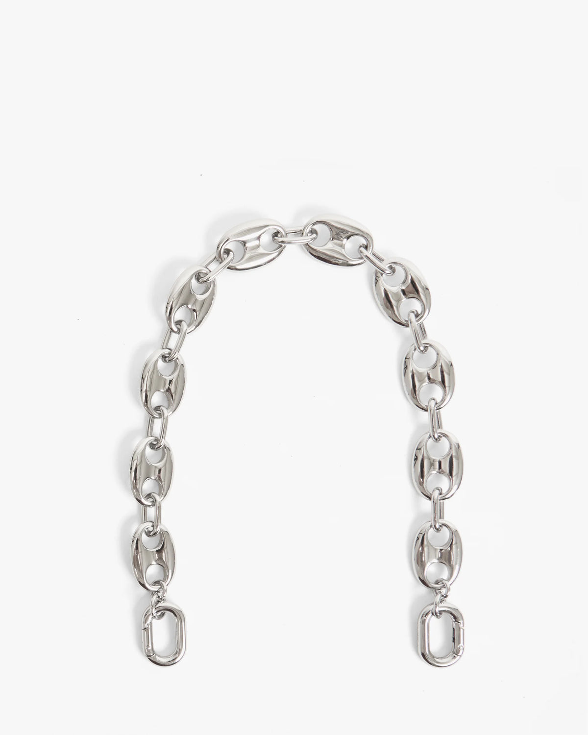Clare V. Shortie Strap Silver Mariner Chain