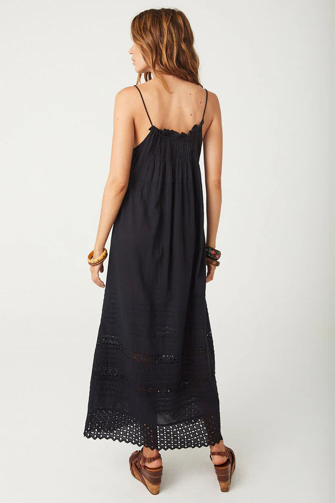 Spell LOVE IN THE AFTERNOON LACE MAXI DRESS Midnight Rose