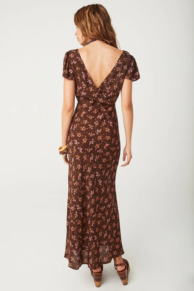 Spell MELODY BIAS MAXI DRESS Antique Walnut