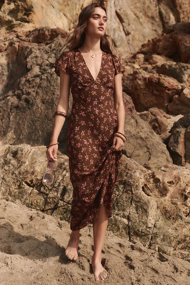 Spell MELODY BIAS MAXI DRESS Antique Walnut