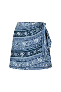 Spell SUNSHINE BANDIT WRAP MINI SKIRT Chambray