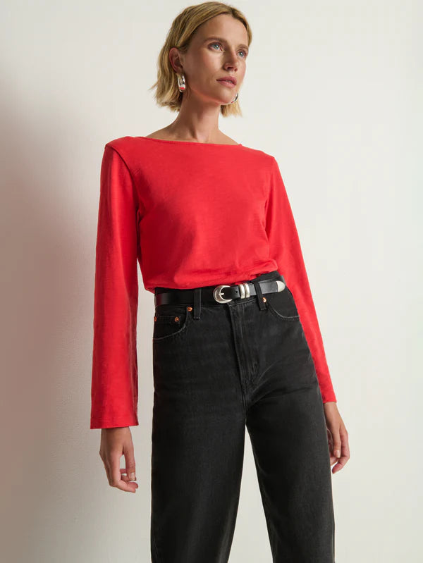 Nation Ltd Tavin Tie Back Top Poinsettia