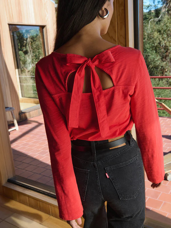 Nation Ltd Tavin Tie Back Top Poinsettia