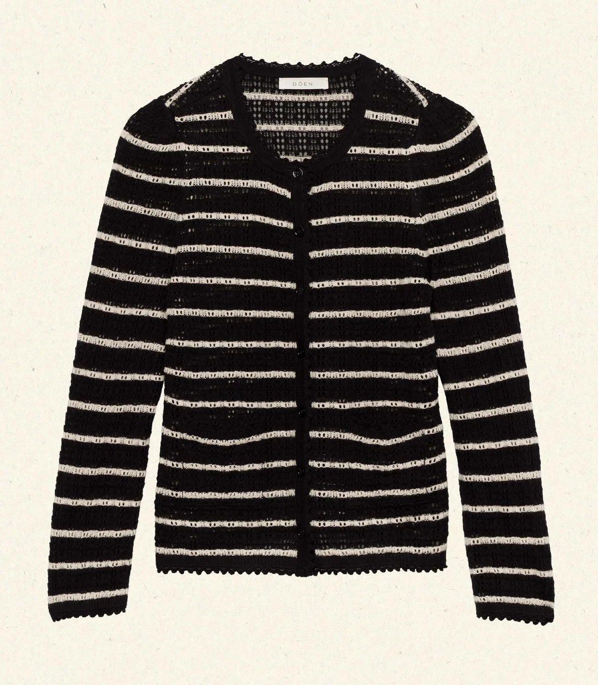 DÔEN THERESE CARDIGAN IN NOIR ALLAIRE STRIPE