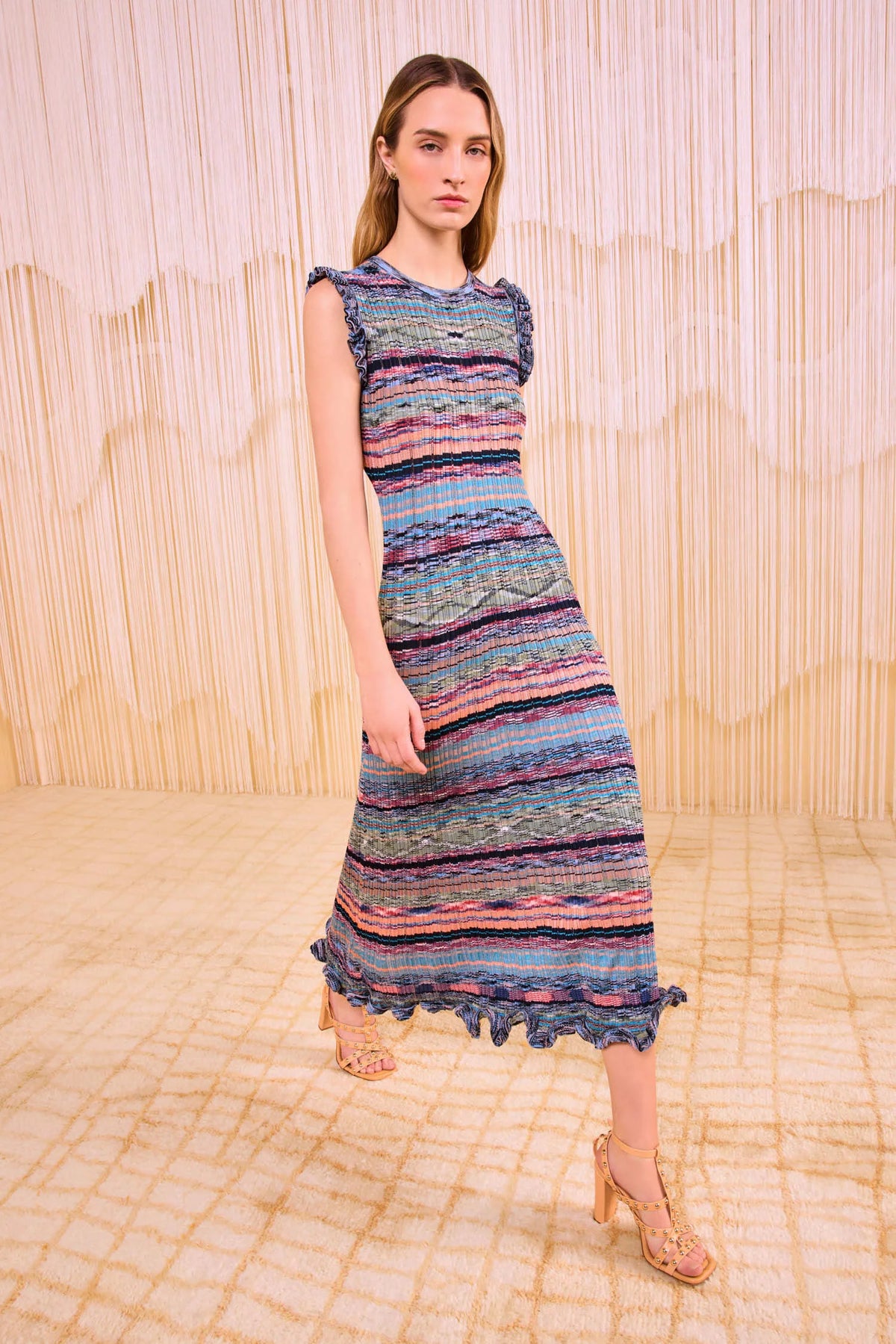 Ulla Johnson Ajak Sleeveless Knit Midi Dress Azurite