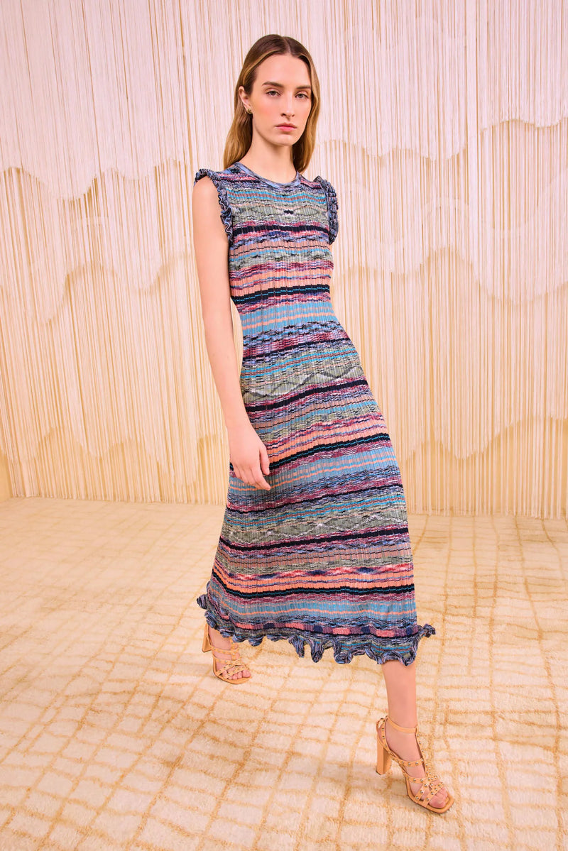 Ulla Johnson Ajak Sleeveless Knit Midi Dress Azurite