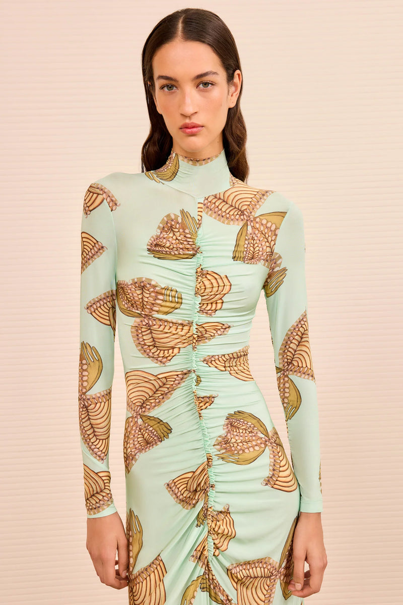 Ulla Johnson Ida Ruched Turtleneck Dress