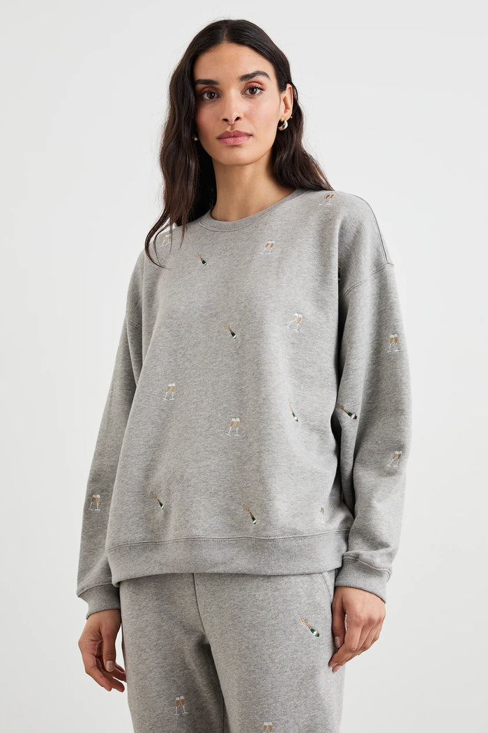 Rails The Varsity Sweatshirt Champagne Embroidery