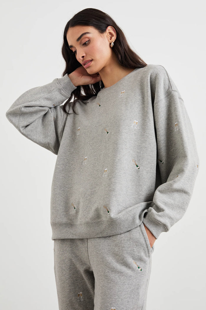 Rails The Varsity Sweatshirt Champagne Embroidery