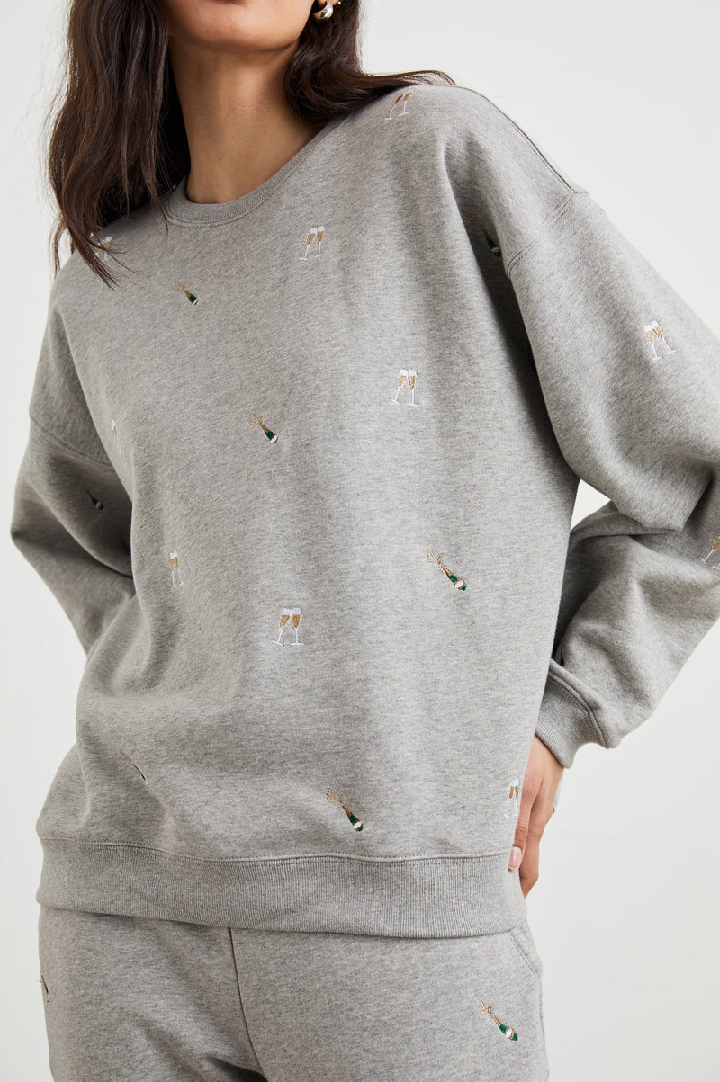 Rails The Varsity Sweatshirt Champagne Embroidery