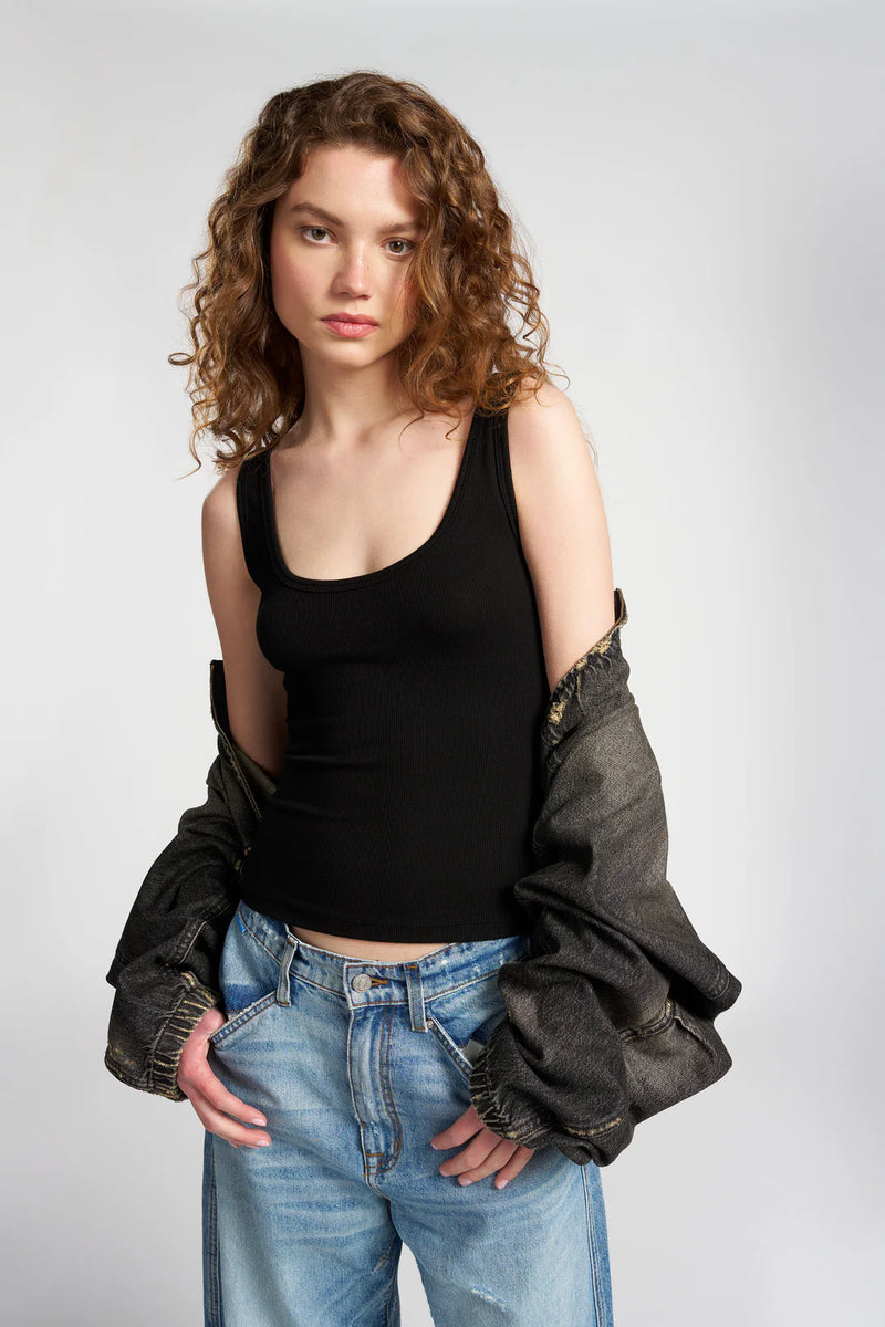 Cotton Citizens VERONA SCOOP TANK Jet Black