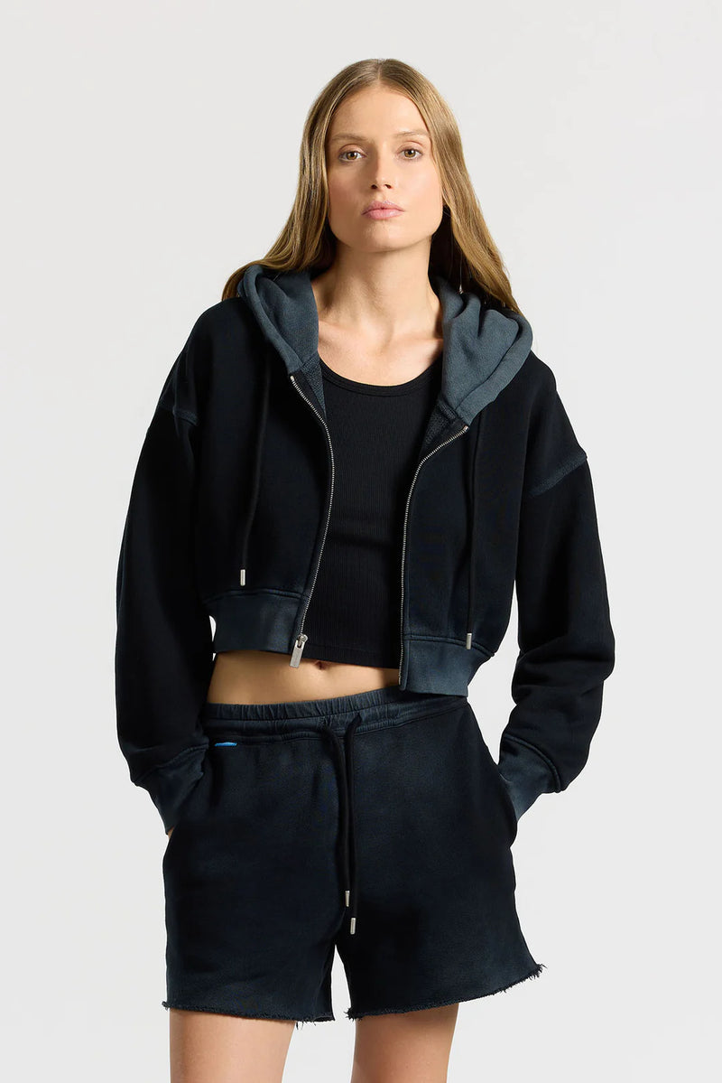 Cotton Citizen BOSTON CROP HOODIE Vintage Black