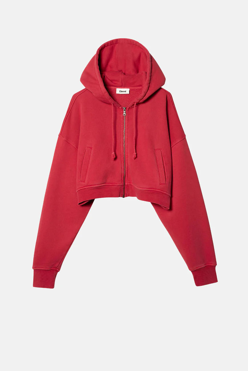Elwood BABYDOLL CROP ZIP HOODIE 2.0 Vintage Cherry