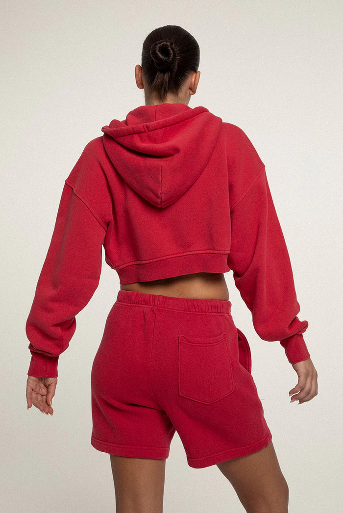 Elwood BABYDOLL CROP ZIP HOODIE 2.0 Vintage Cherry