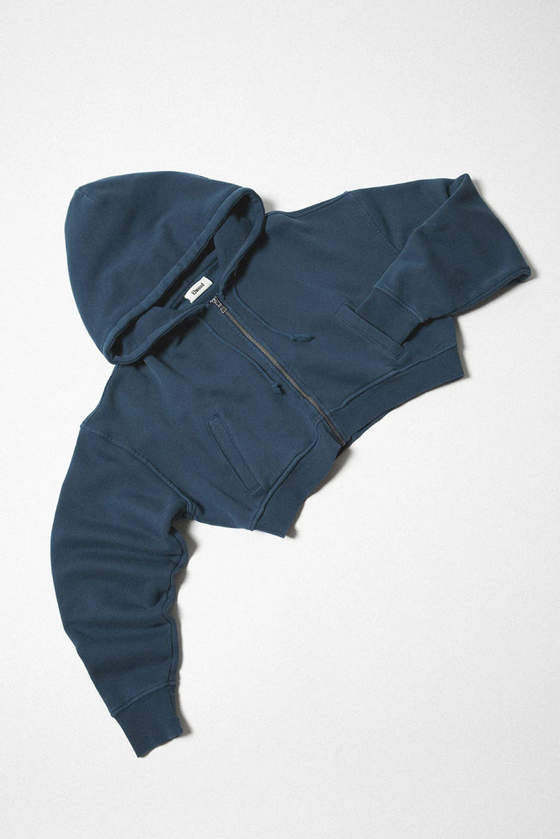 Elwood BABYDOLL CROP ZIP HOODIE 2.0 Vintage Blue