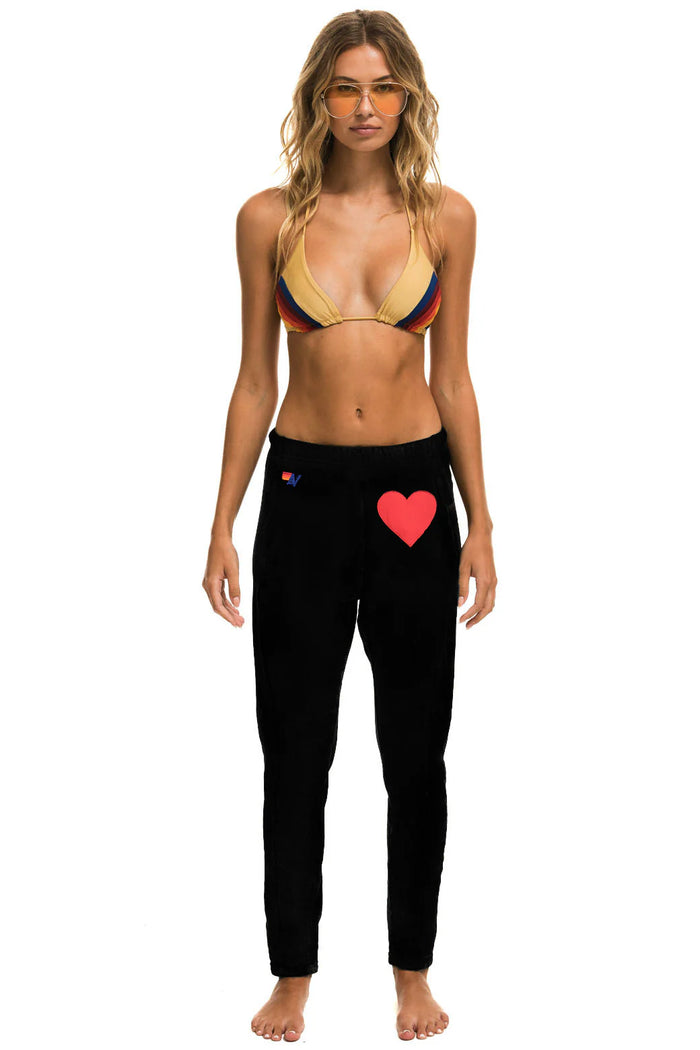 AVIATOR NATION HEART STITCH JOGGER SWEATPANTS - BLACK