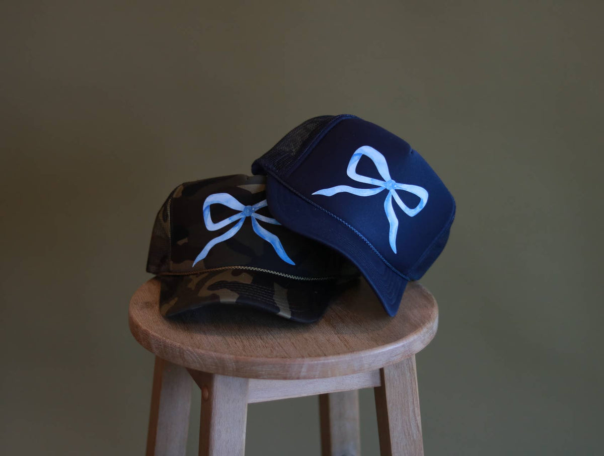 Bow trucker hats - Blue