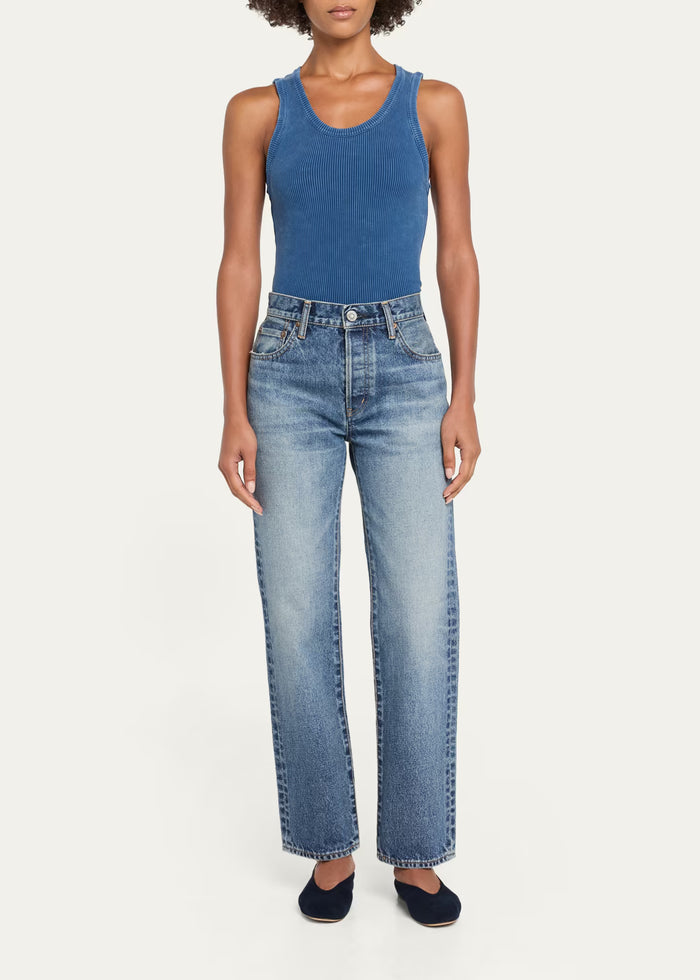 Moussy Wythe Mid-Rise Straight-Leg Jeans