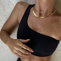 Ellie Vail Jewelry - Ellie Vail - Paola Herringbone Chain Necklace - gold