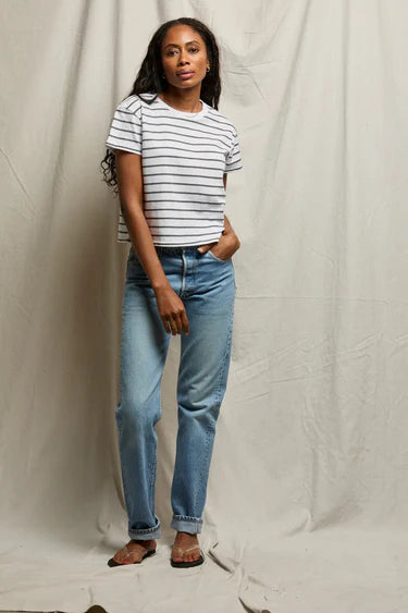 Perfectwhitetee everett stripe jersey striped short sleeve tee