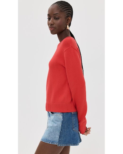 GOOD AMERICAN Women's Red Cozy Crewneck