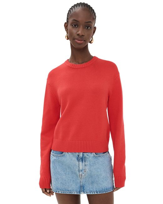 GOOD AMERICAN Women's Red Cozy Crewneck