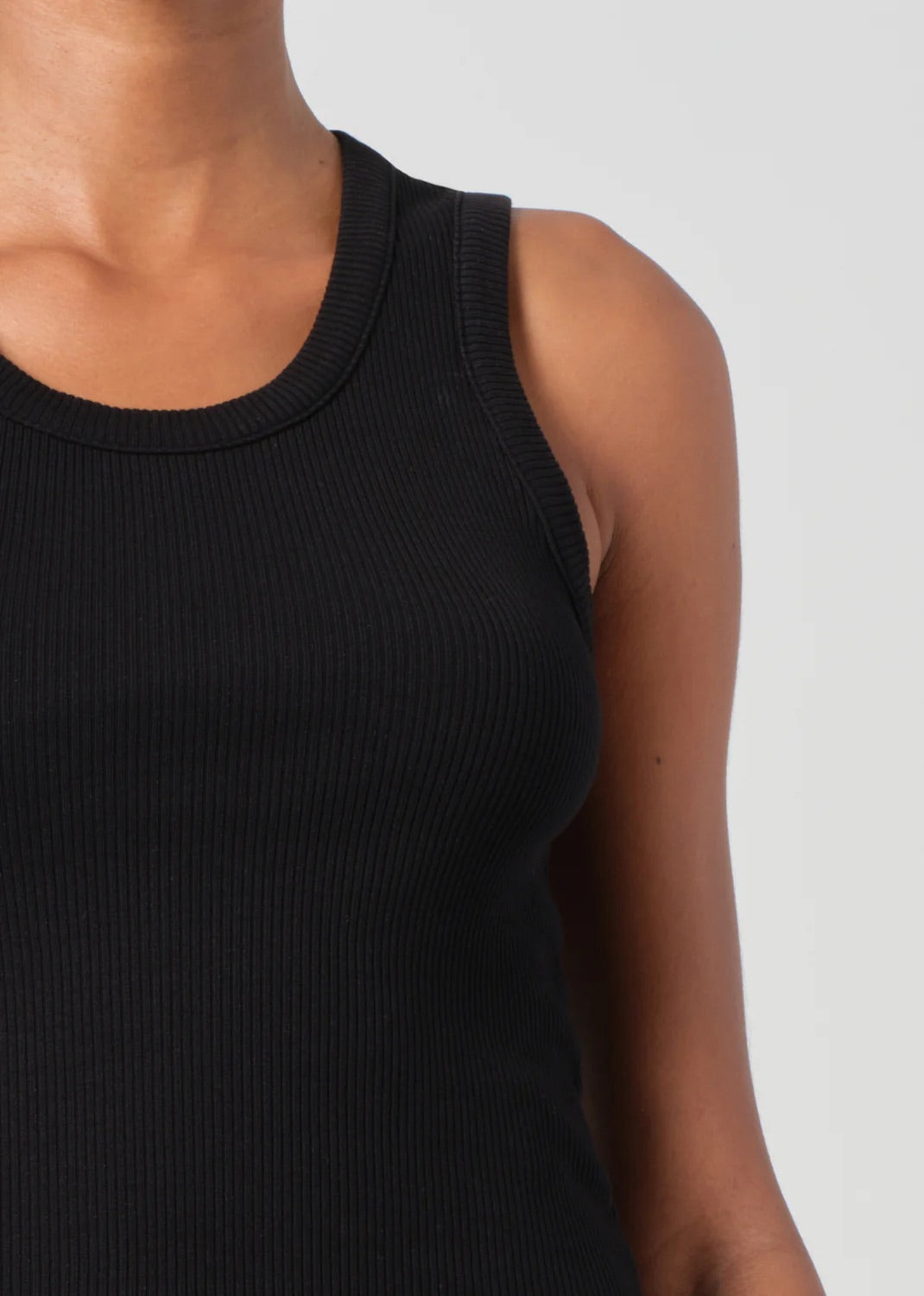 AGOLDE Shrunken Poppy Tank In Black