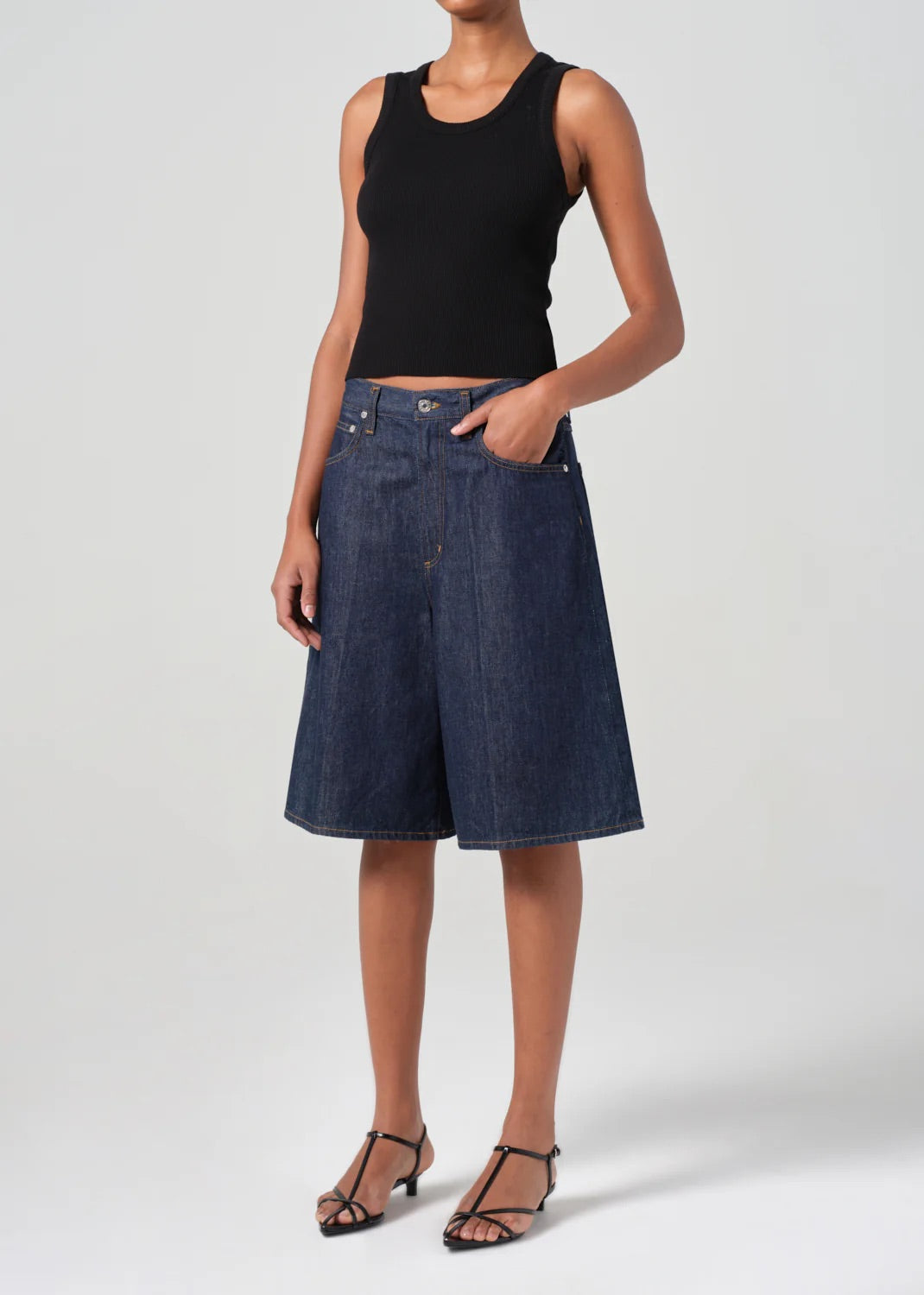 AGOLDE Shrunken Poppy Tank In Black