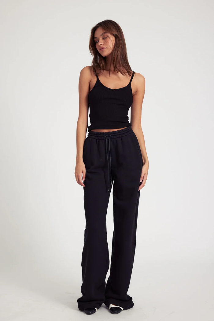 SPRWMN BLACK COTTON BAGGY SWEATPANTS