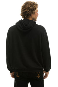 AVIATOR NATION LOGO PULLOVER RELAXED HOODIE - BLACK