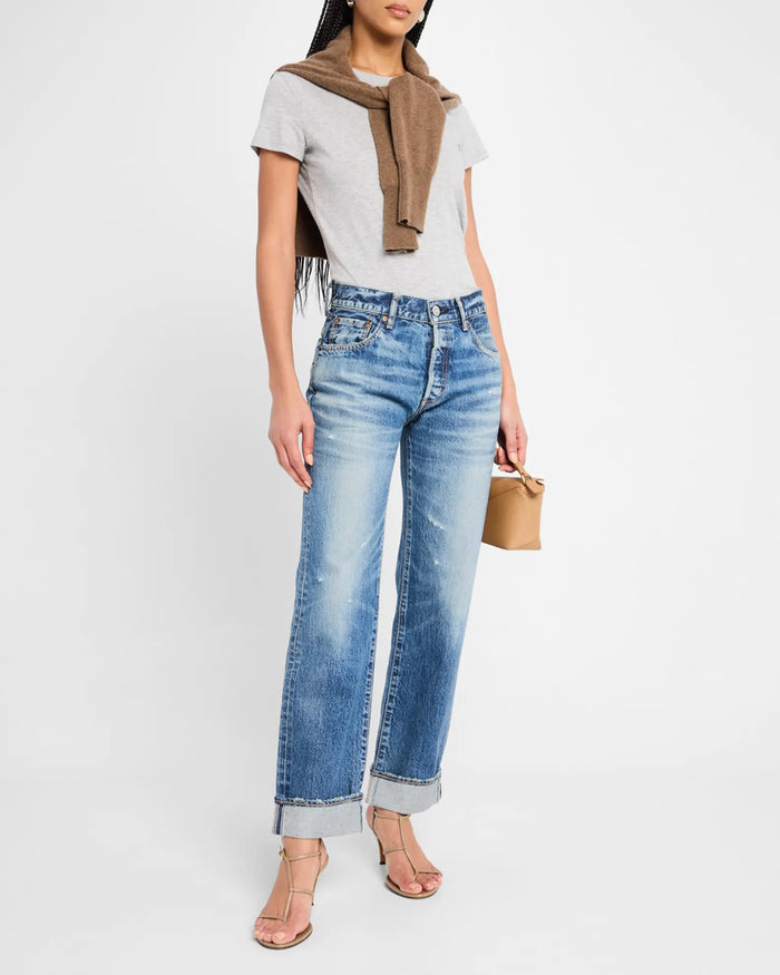 MOUSSY VINTAGE Aquebogue Straight Cuffed Jeans Blue