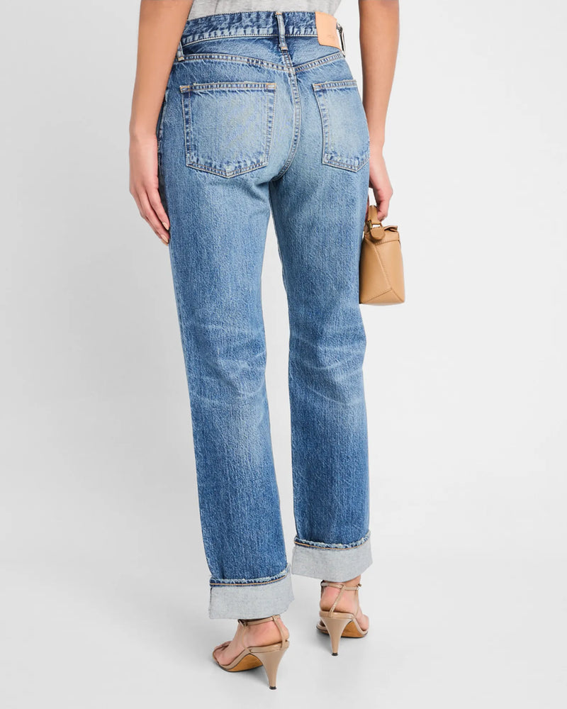 MOUSSY VINTAGE Aquebogue Straight Cuffed Jeans Blue