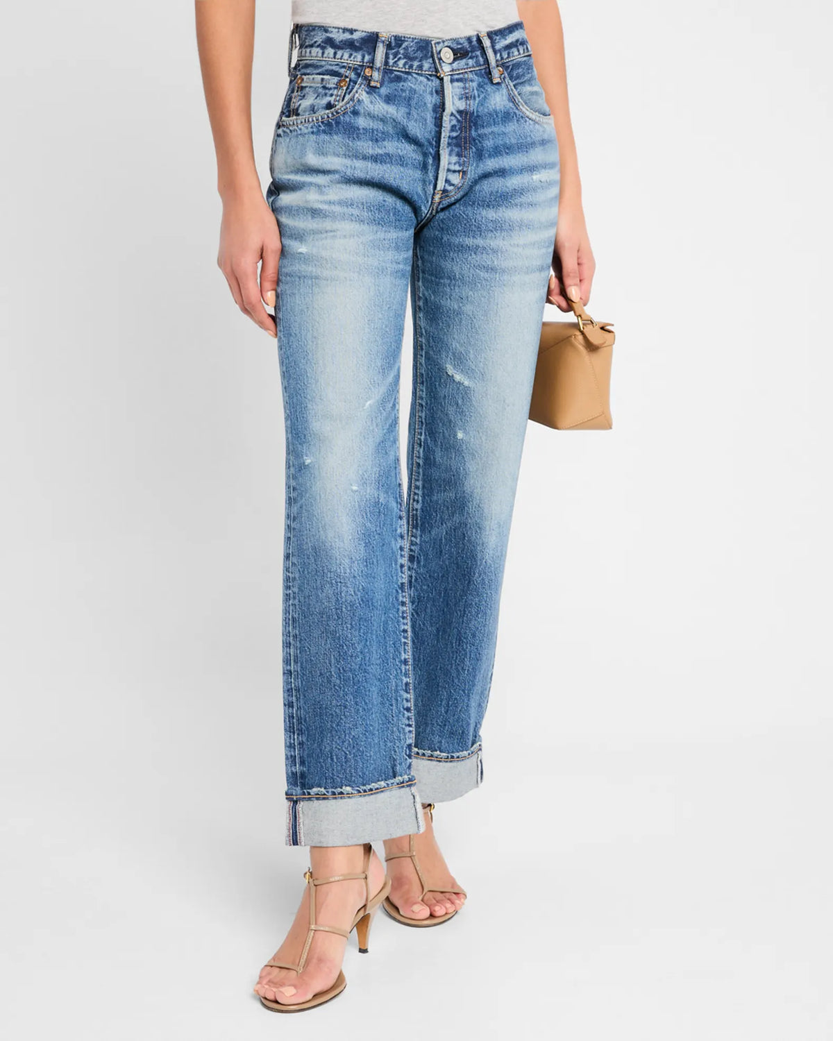 MOUSSY VINTAGE Aquebogue Straight Cuffed Jeans Blue