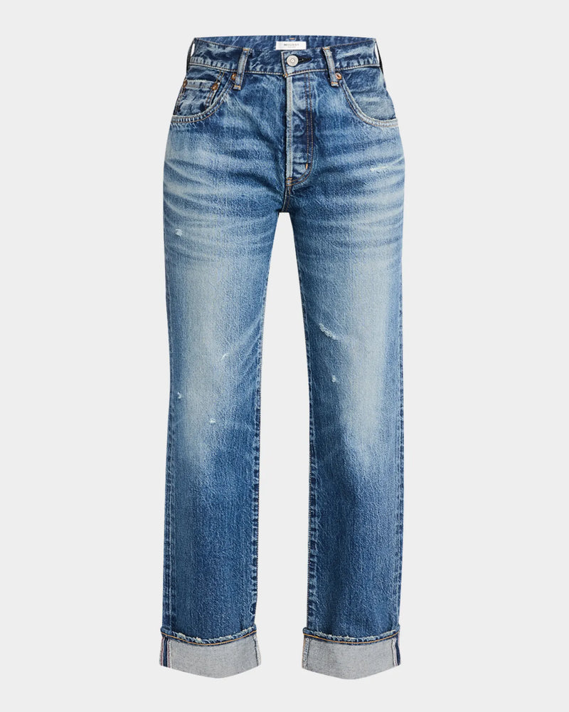 MOUSSY VINTAGE Aquebogue Straight Cuffed Jeans Blue