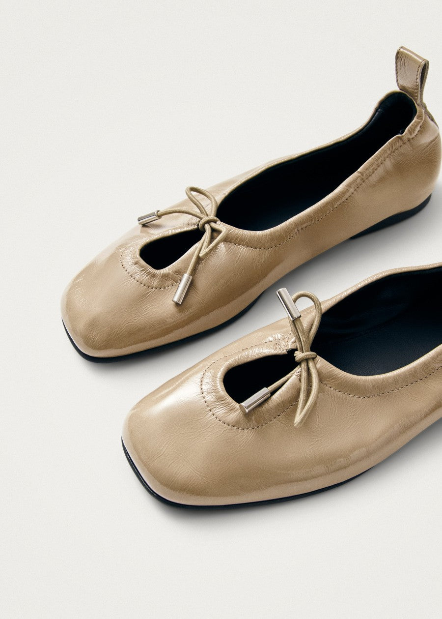 Alohas Rosalind Patent Beige Leather Ballet Flats