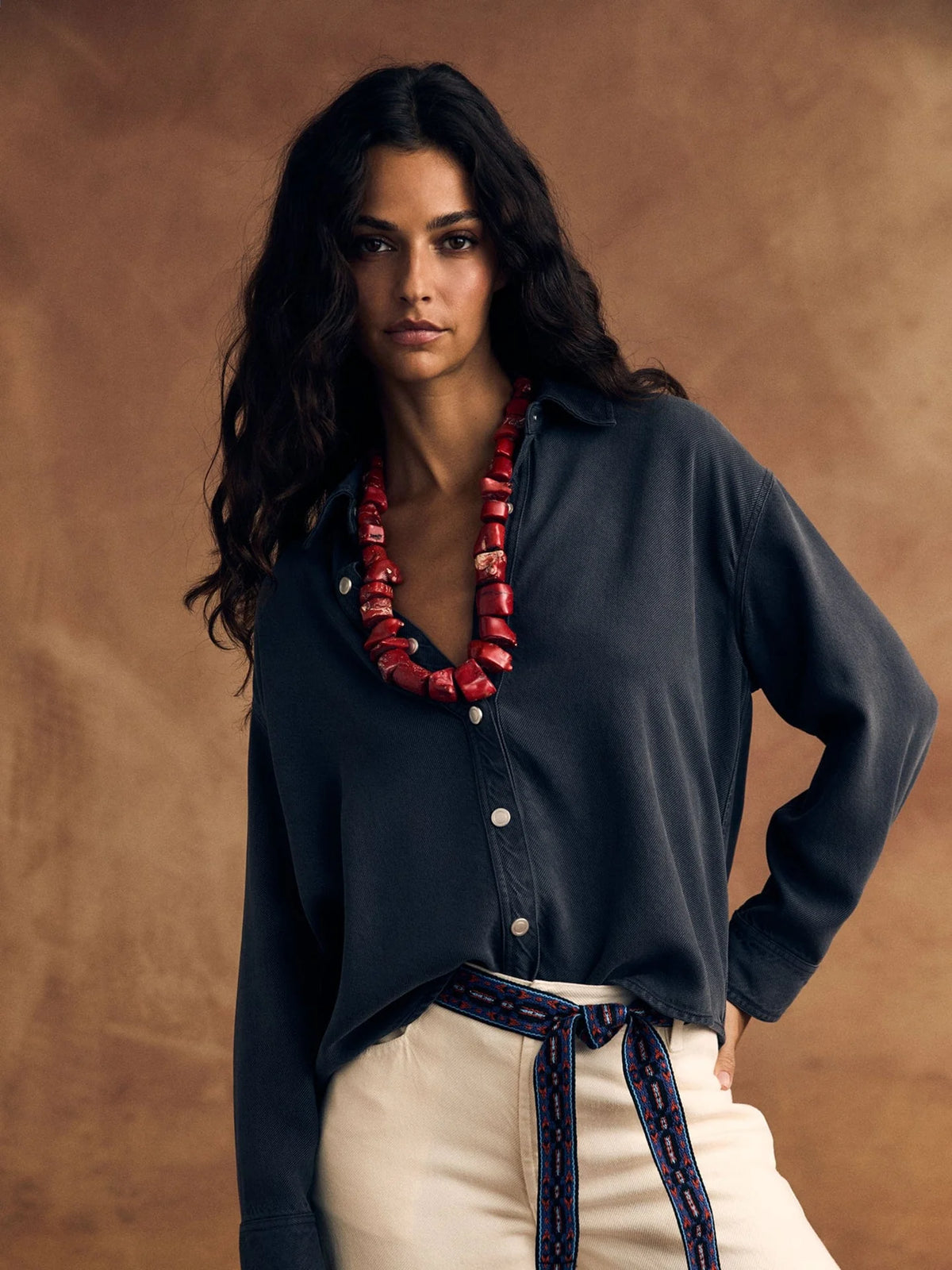 Xirena Almost Black Gia Denim Shirt