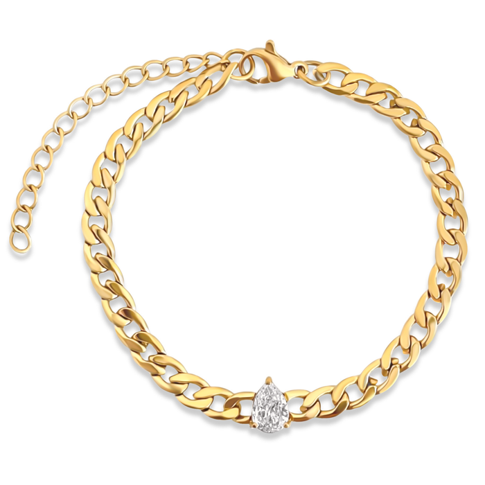 Ellie Vail Jewelry - Ellie Vail - Skylar Pear Chain Bracelet - Gold